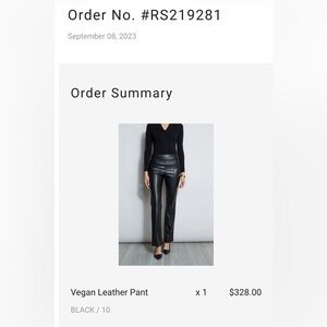 Elie Tahari Vegan Leather Pants